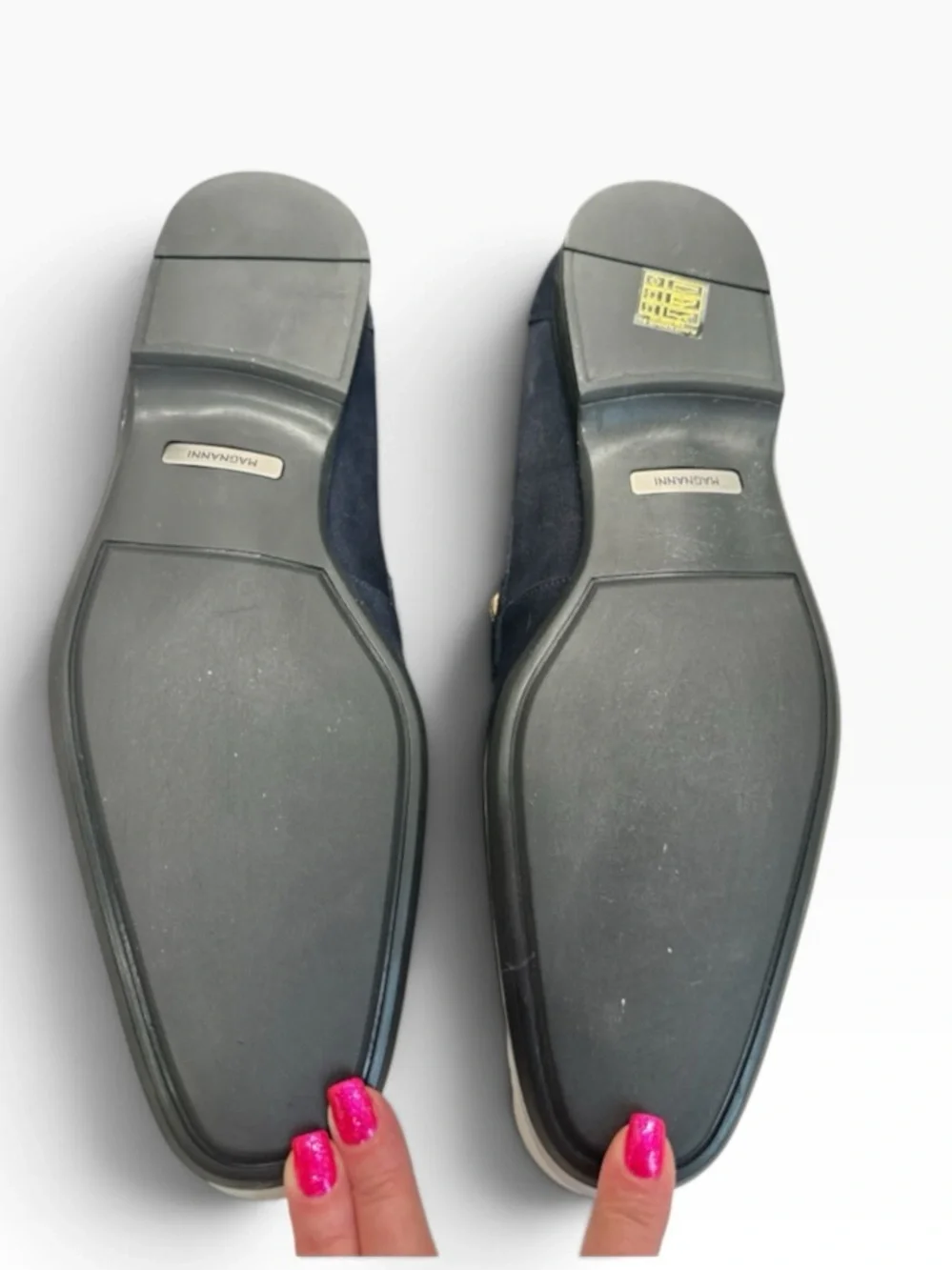 Magnanni Navy Blue Suede Bit Loafers Mens Dress Shoes 8.5 NIB Quiet Luxury $440